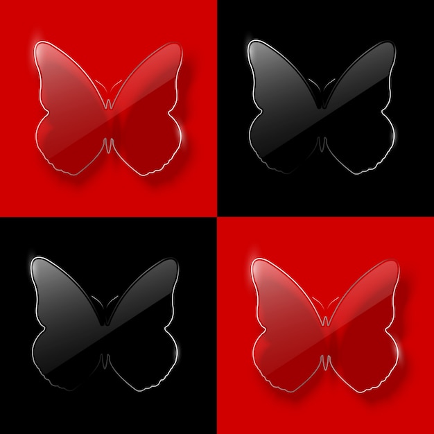 Abstract background with glass butterfly