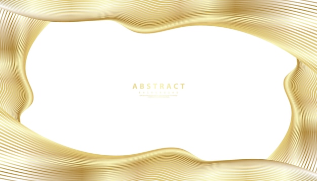 Abstract background with gold line wave Luxury style Tech pattern Curved wavy line smooth stripe