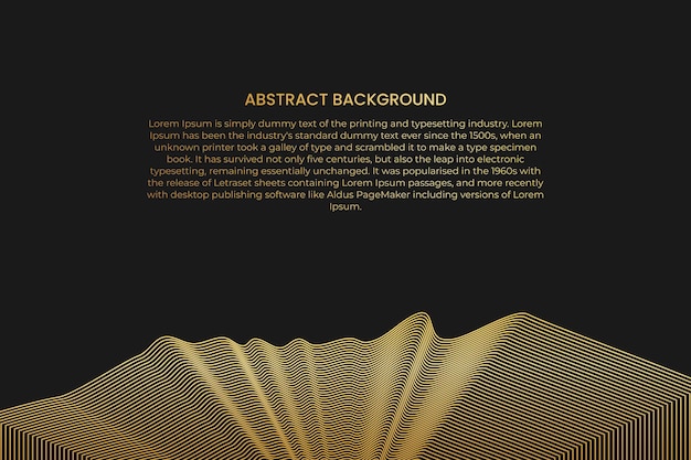 Abstract background with gold line wave