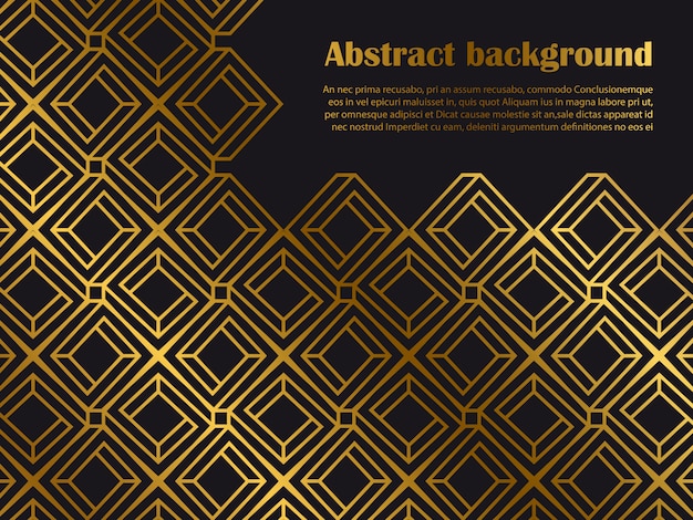 Abstract background with golden geometric shapes