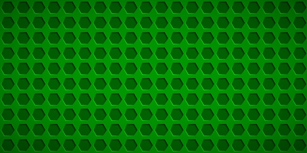 Abstract background with hexagon holes in green colors