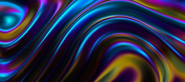 Abstract background with iridescent surface and wavy ripples