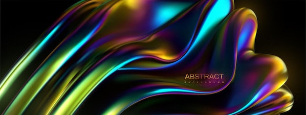 Abstract background with iridescent wavy shape