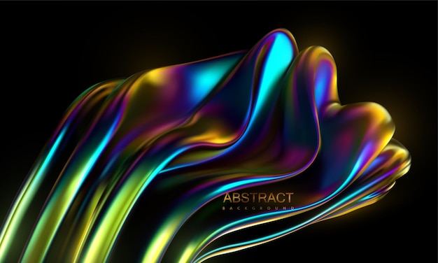 Abstract background with iridescent wavy shape