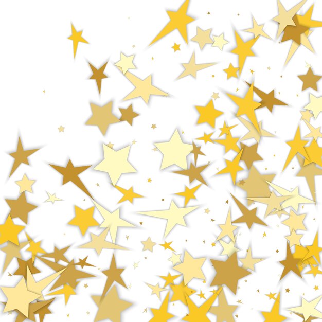 Vector abstract background with many falling gold stars confetti vector background