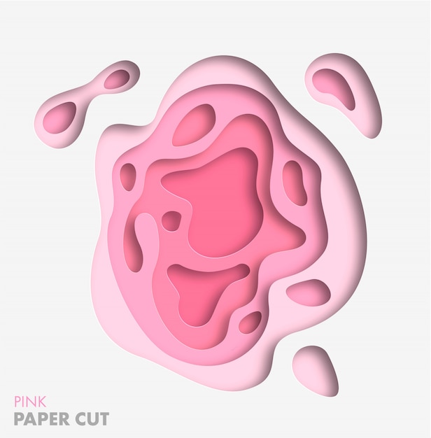 abstract background with paper cut shapes. Pink Trend color