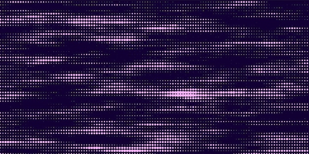 Abstract background with purple glowing dots Grid of blinking dots The flow of scientific data in cyberspace Big data visualization Vector illustration