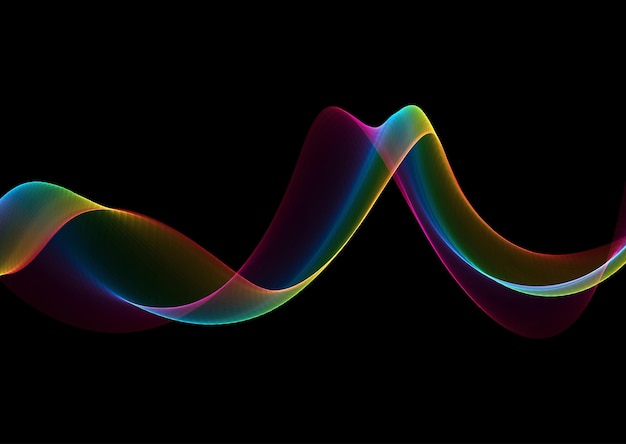 Vector abstract background with rainbow coloured flowing waves design