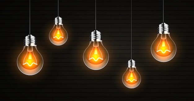 Abstract Background With Realistic Light Bulbs