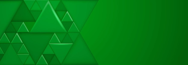 Abstract background with small triangles and several large triangular shapes in green colors