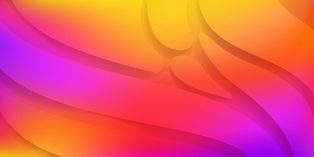 Abstract background with smooth wavy shapes in orange and purple colors