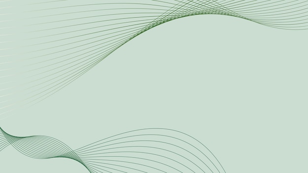 Abstract background with wavy lines in green colors Vector illustration