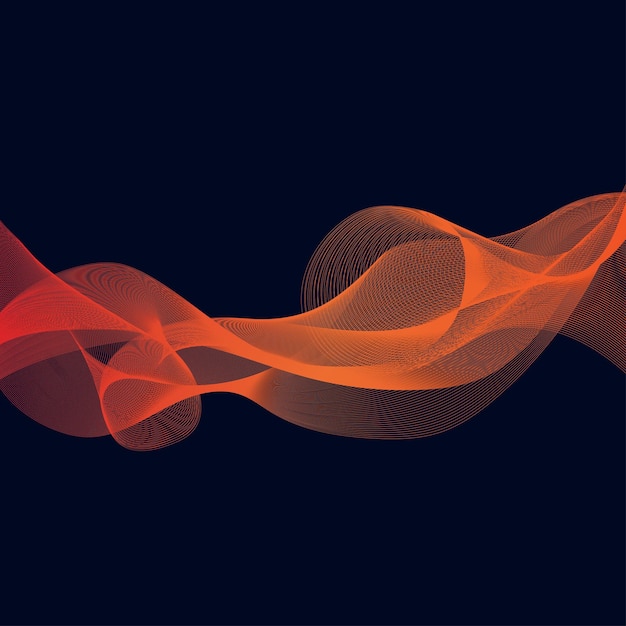 Abstract background with wavy orange-red lines