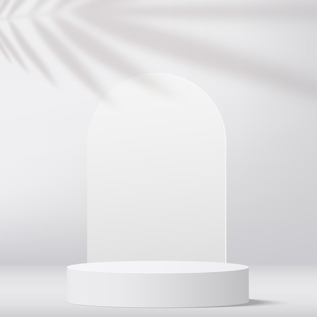 Abstract background with white color podium for presentation Vector