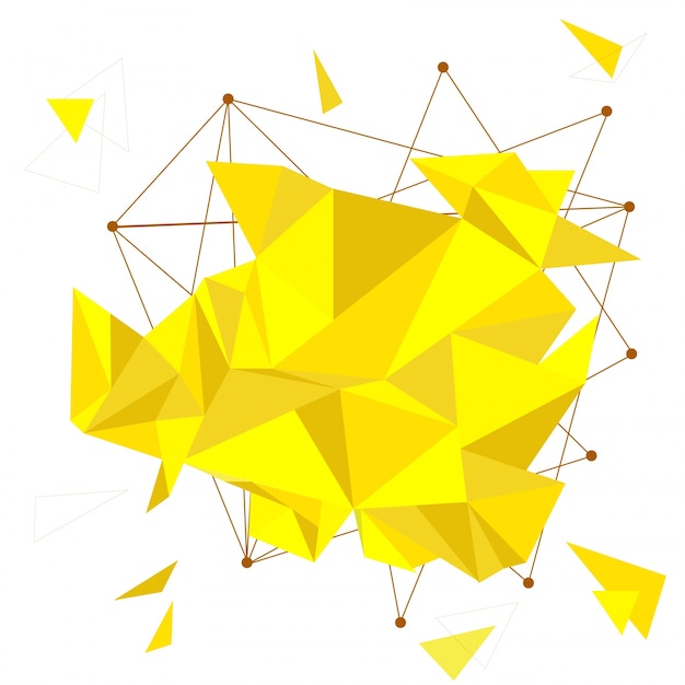 Vector abstract background with yellow triangles, low-poly concept.