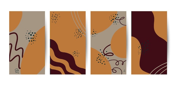 Abstract backgrounds vector templates for instagram postcards and posters calm brown shades