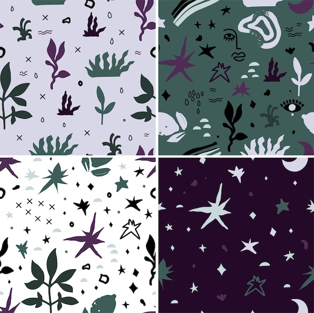 Abstract backgrounds with foliage and flora design