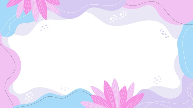 Abstract backgrounds with organic shapes and hand draw line in pastel colors