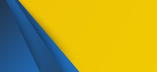 Vector the abstract banner design features a dynamic interplay of vibrant yellow and soothing blue tones