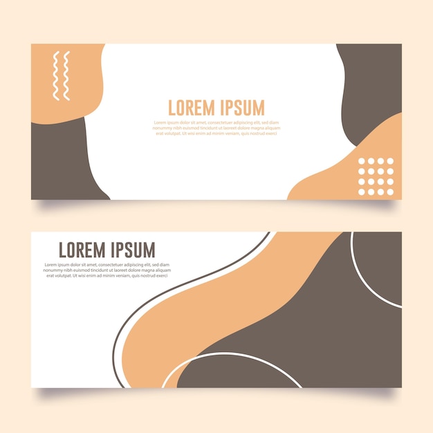 Abstract banner design template in brown and beige color vector illustration