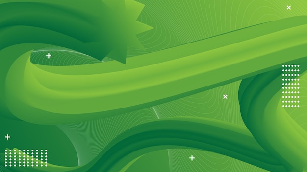 Abstract banner of green fluid loop background