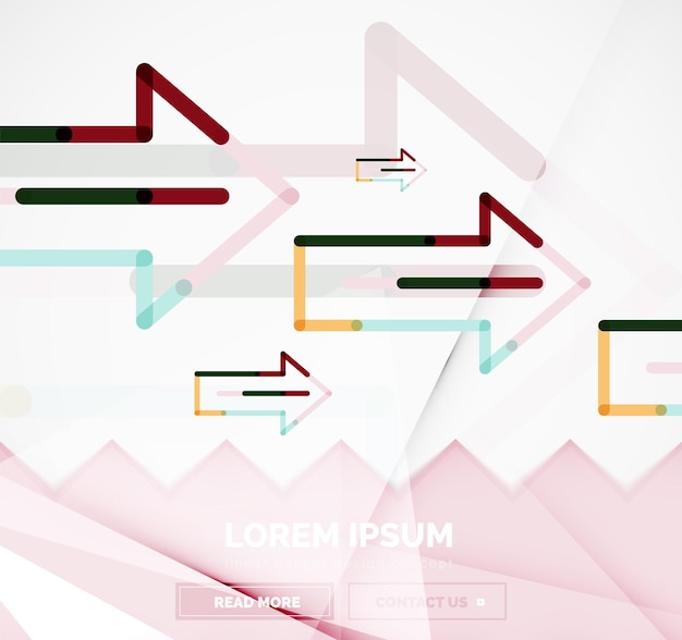 Vector abstract banner template with arrows linear design style