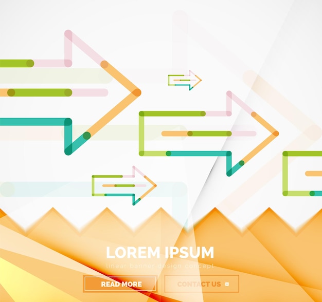 Abstract banner template with arrows linear design style