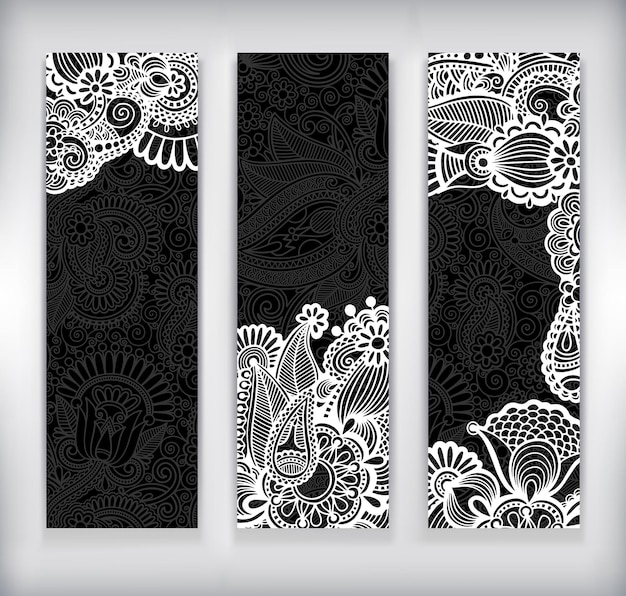 Abstract banner with floral ornament