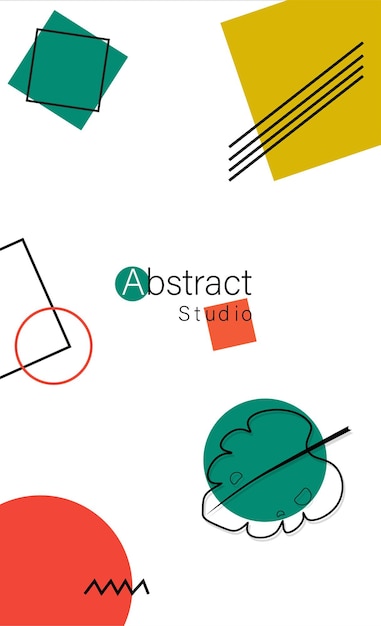 Vector abstract banner with geometric figures