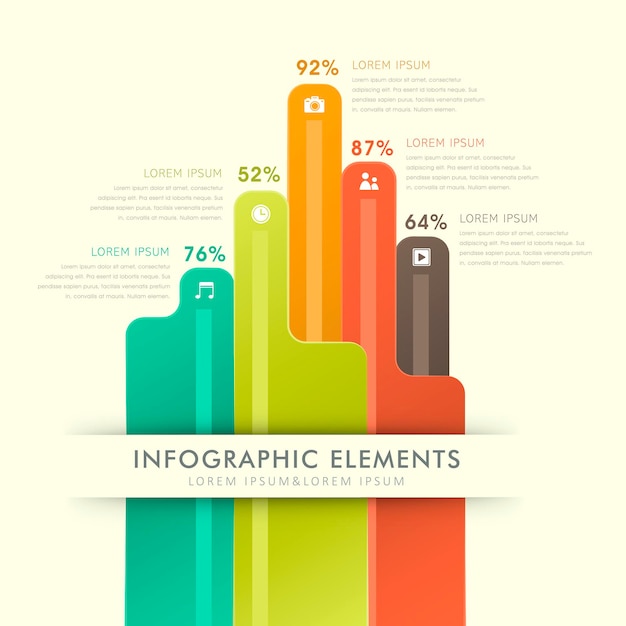 abstract bar chart infographics