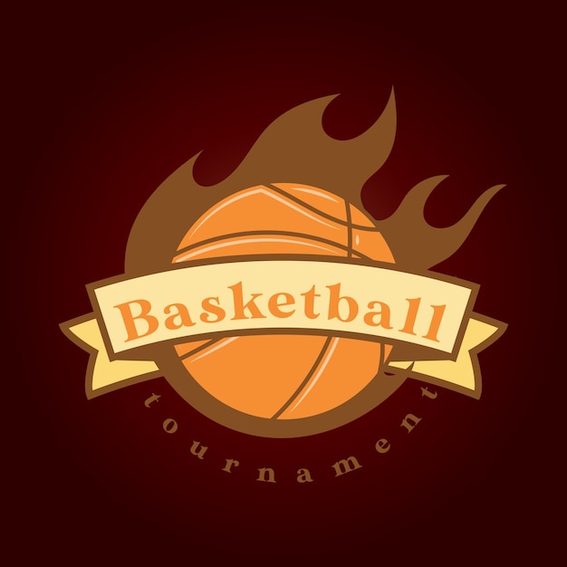 Abstract basketball logo design and colorful art