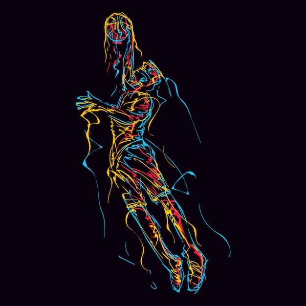 abstract basketball player in action