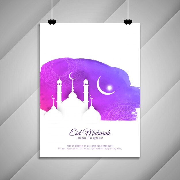 Vector abstract beautiful eid mubarak stylish brochure