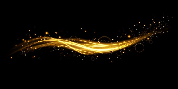 Abstract beautiful light background Magic sparks on a dark background Mystical speed stripes glitter effect Shine of cosmic rays Neon lines of speed and fast wind Glow effect powerful energy