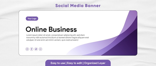 Abstract beautiful purple wave banner