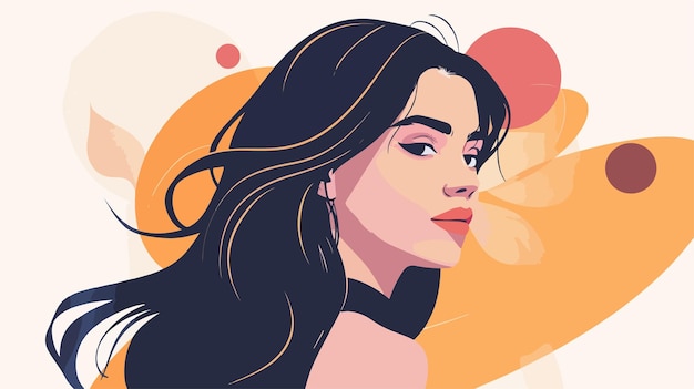 Abstract Beautiful Woman Portrait Illustration Vector