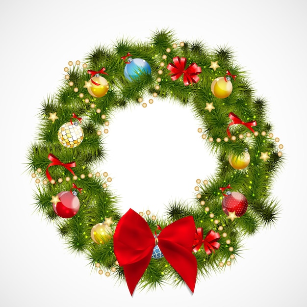 Abstract Beauty Christmas and New Year Background with Wreath. V