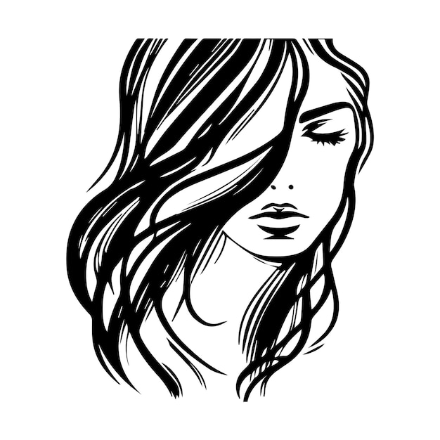 Abstract Beauty Portrait design templates vector illustration Vector logo design for beauty salon or hair salon or cosmetic design