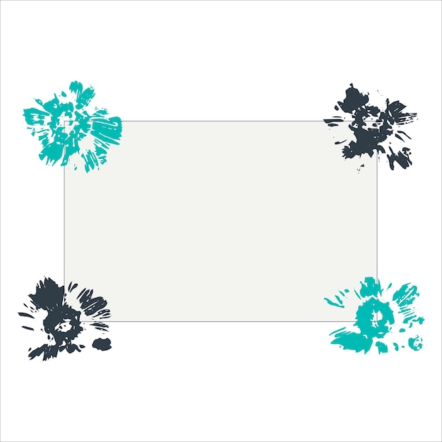 Abstract beige background with black frame for text Abstract colored blue flower prints