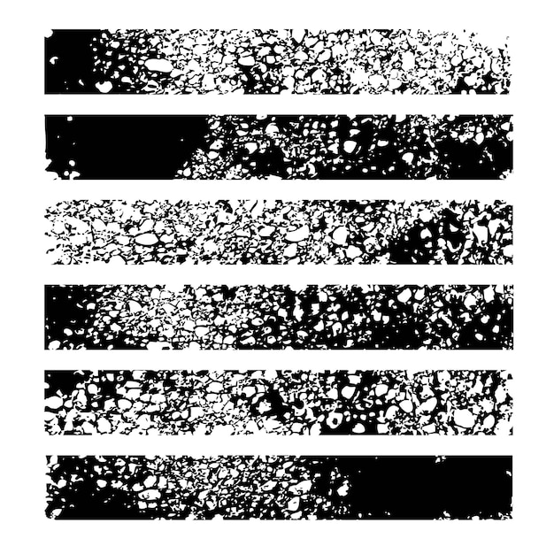 Vector abstract big long black imprint thick paint strokes isolated on white background