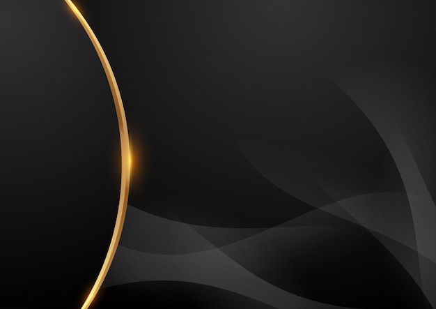 Vector abstract black background with gold stripe