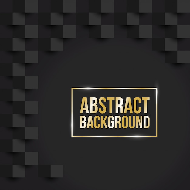 Abstract black background with golden frame