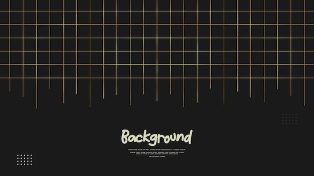 Abstract black background with golden lines