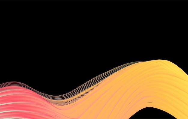 abstract black background with wave vector curve