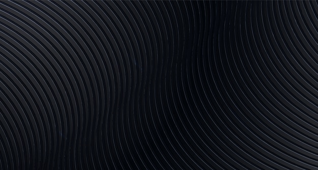 Abstract black   background with wavy stripes