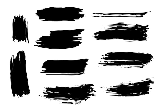 Abstract black brush set Premium