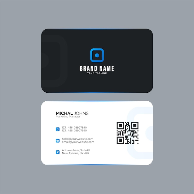 Abstract black business card template