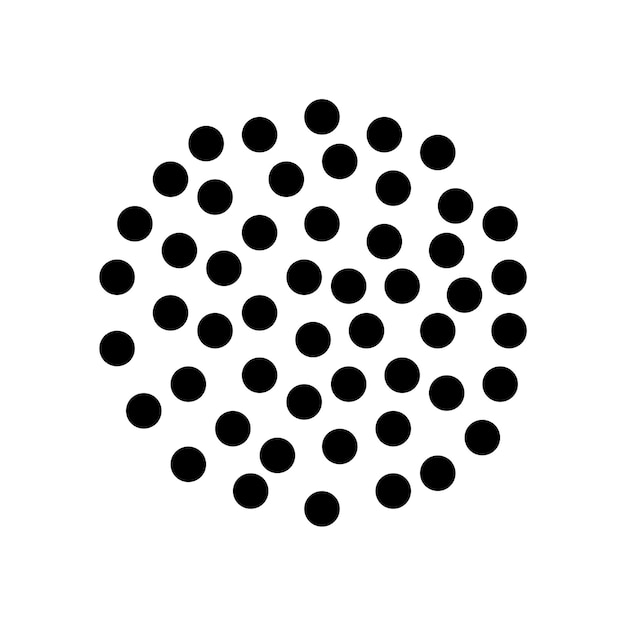 Abstract black dotted circle vector design osolated on white background