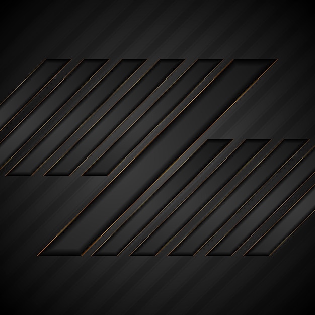 Abstract black geometric tech vector background