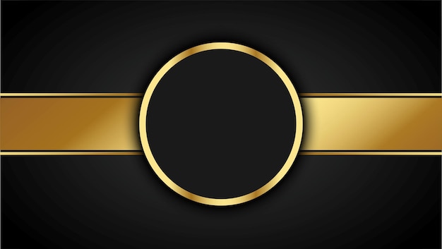 Abstract black gold circle shape Luxury Dark Navy Combination with Golden Lines Background Design